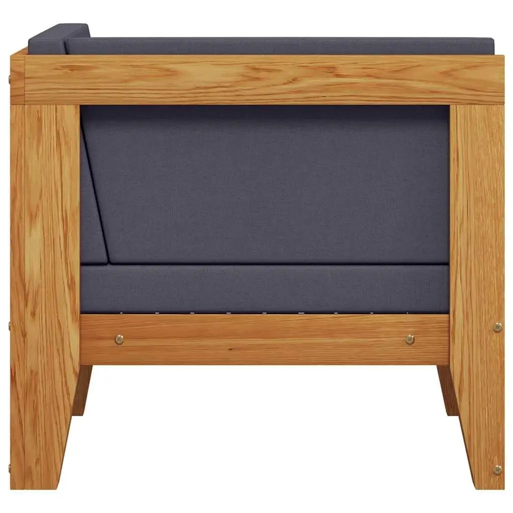 Outdoor Sectional Corner Sofa Grey Cushions Solid Wood Garden Lounge