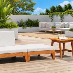 Reliable Outdoor Ottoman with Padded Cushion