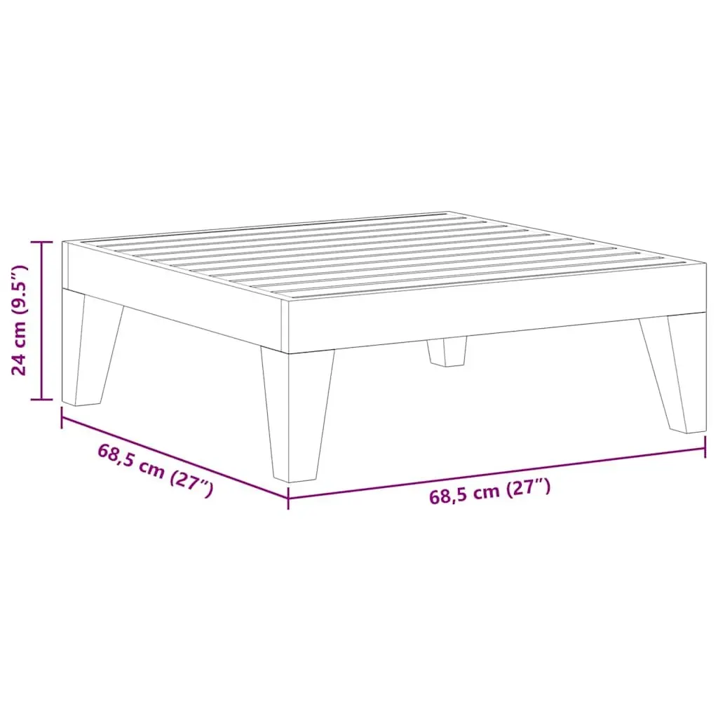 Solid Acacia Wood Garden Table Outdoor Furniture 68.5x68.5x24cm Brown