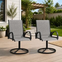 Outdoor Swivel Chairs in Grey: Set of 2 for Relaxation