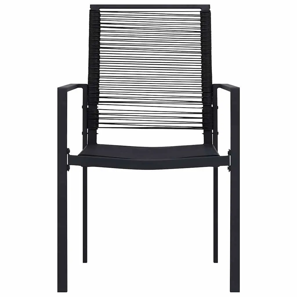 Outdoor Garden Chairs Set 4 Piece Black Rattan Patio Seating Furniture Backrest