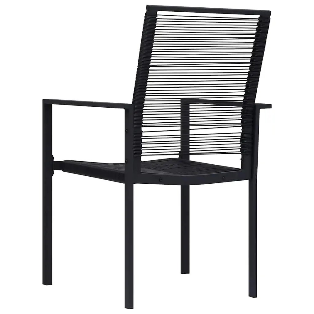 Outdoor Garden Chairs Set 4 Piece Black Rattan Patio Seating Furniture Backrest