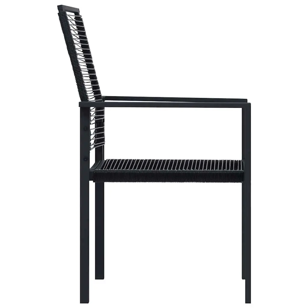 Outdoor Garden Chairs Set 4 Piece Black Rattan Patio Seating Furniture Backrest