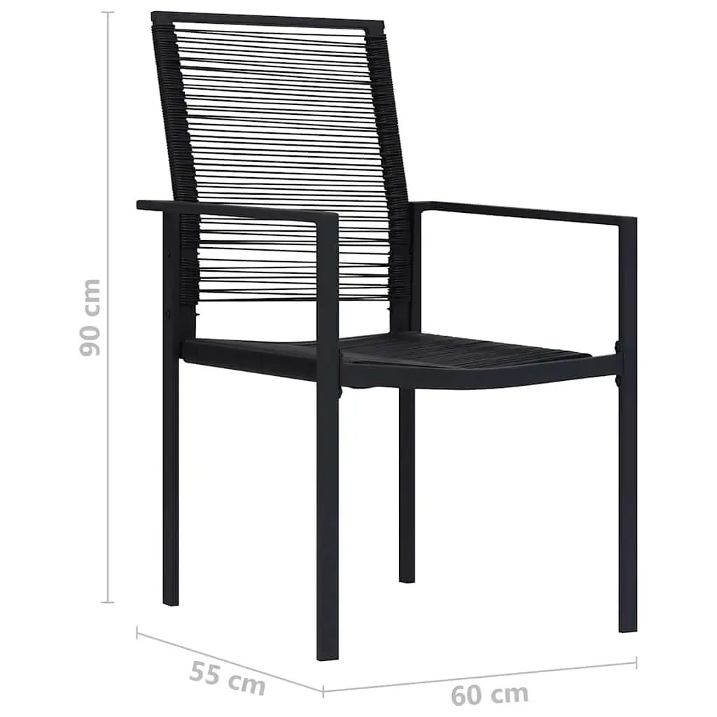 Outdoor Garden Chairs Set 4 Piece Black Rattan Patio Seating Furniture Backrest