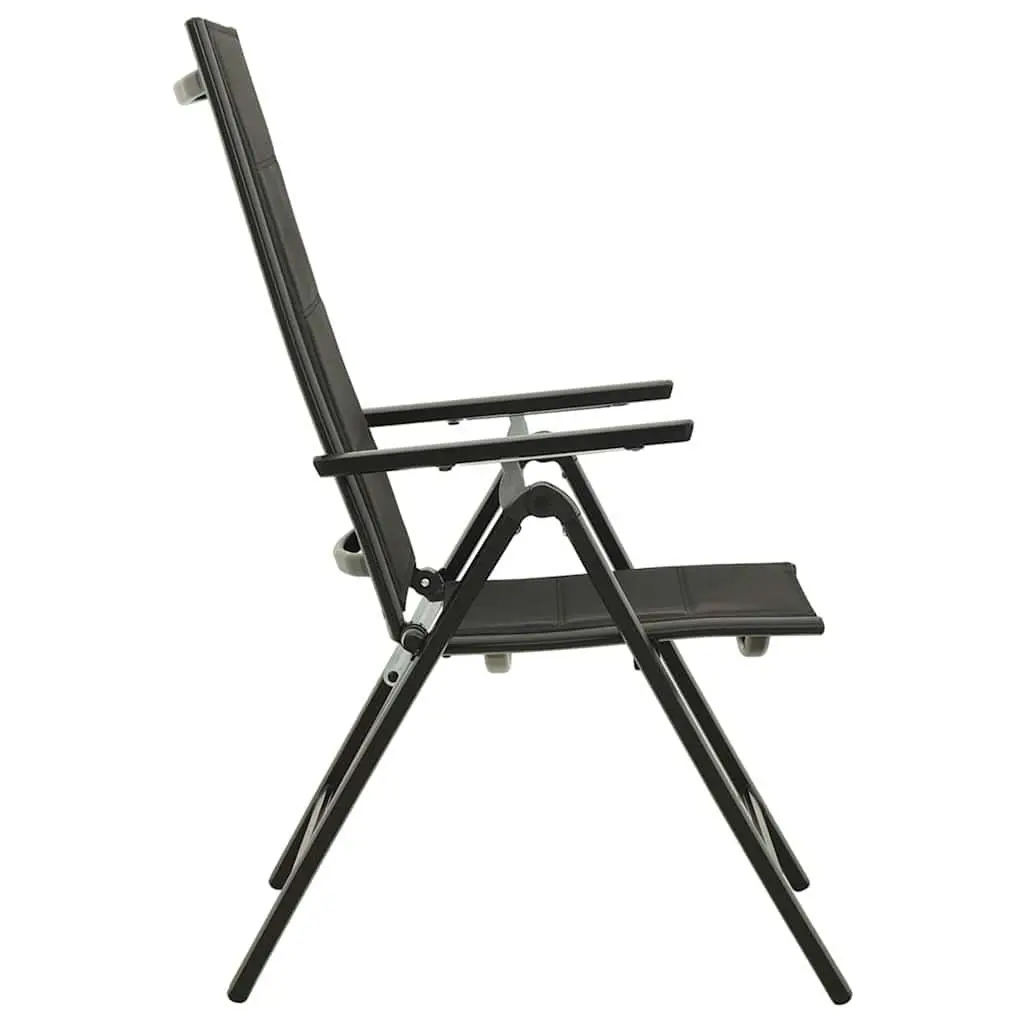 Folding Garden Chairs 2 pcs Outdoor Seating Textilene Seat Adjustable Backrest