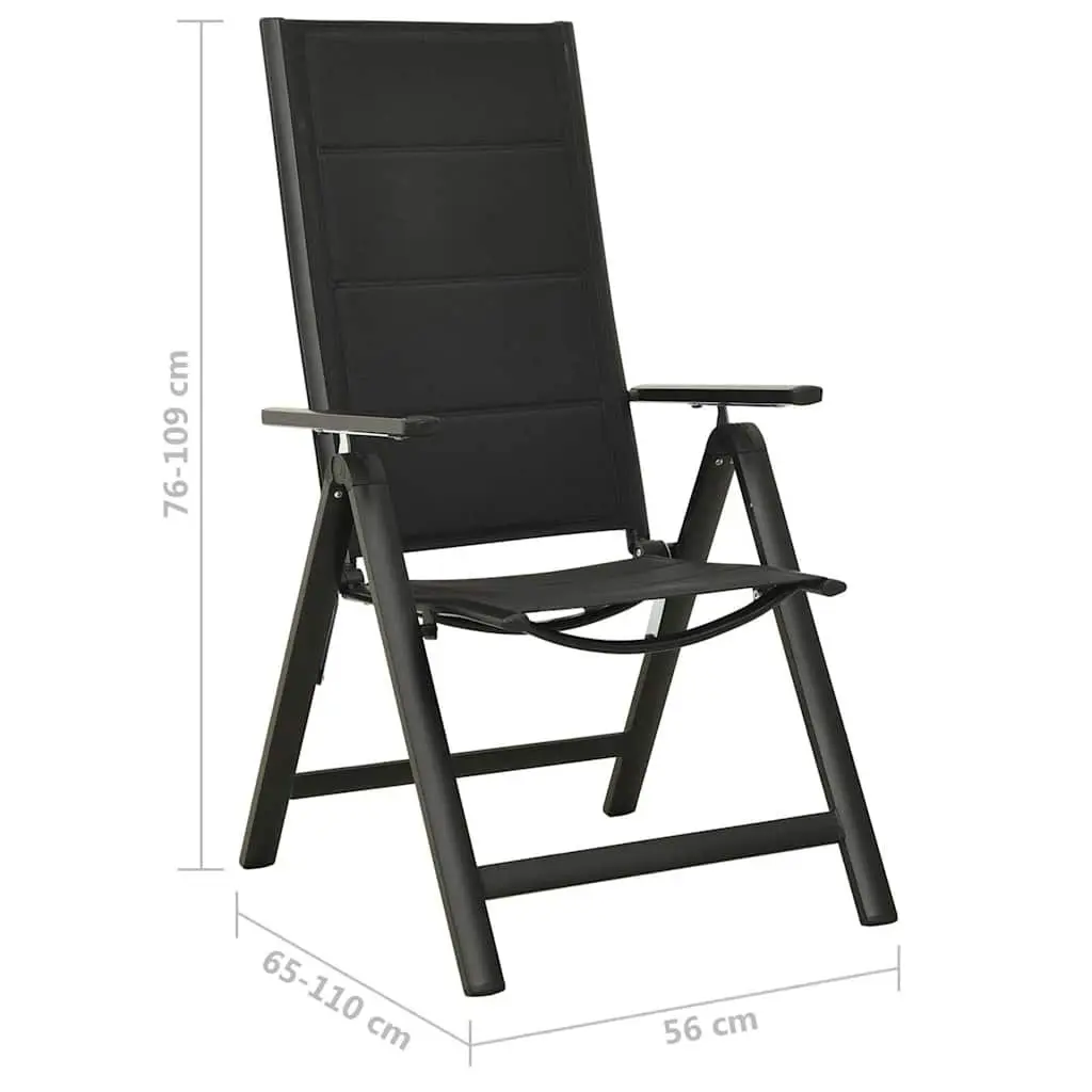 Folding Garden Chairs 2 pcs Outdoor Seating Textilene Seat Adjustable Backrest