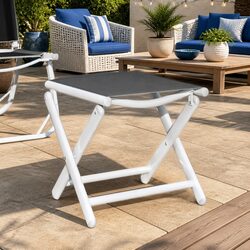 Comfortable Black Folding Footrest for Outdoor Relaxation
