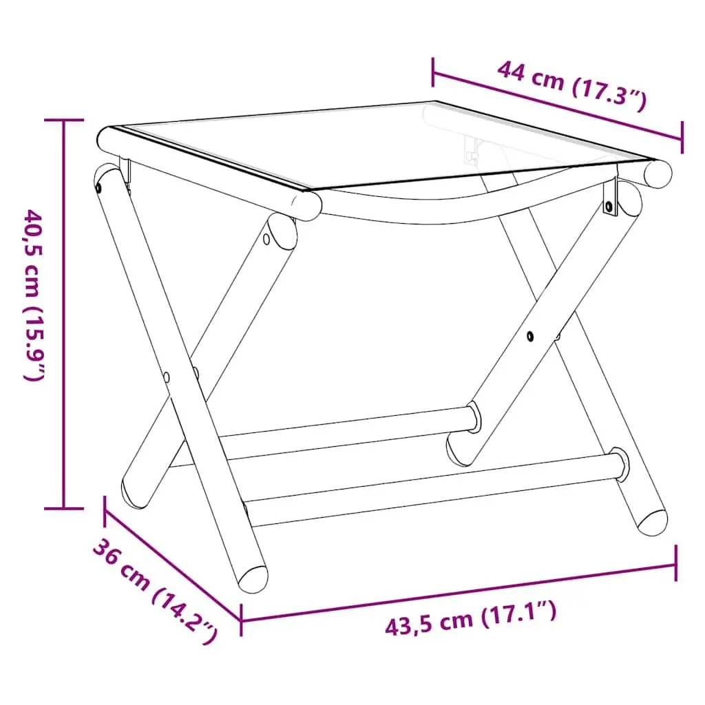 Folding Footrest Outdoor Foot Rest Stool Portable Aluminium Frame Textilene Black