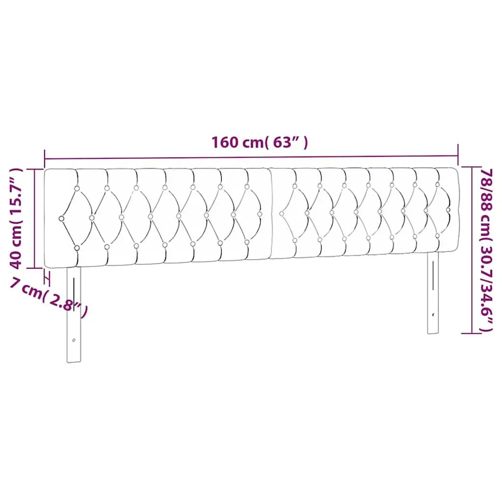LED Headboard in Grey Velvet with Back Support