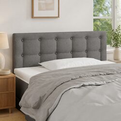 LED Headboard 100cm Grey Fabric Bed Header Modern Design Adjustable Height Back