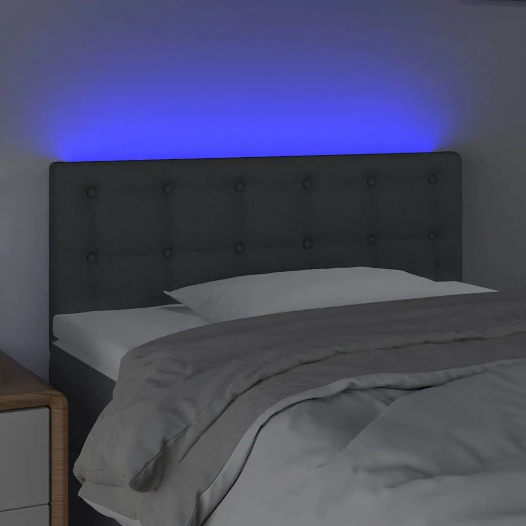 LED Headboard 100cm Grey Fabric Bed Header Modern Design Adjustable Height Back