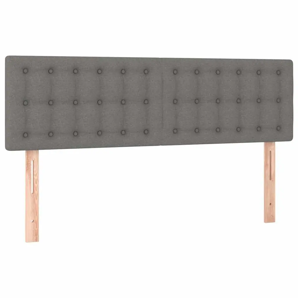 LED Headboard Back Support Adjustable Height 144x5x78 Dark Grey Fabric