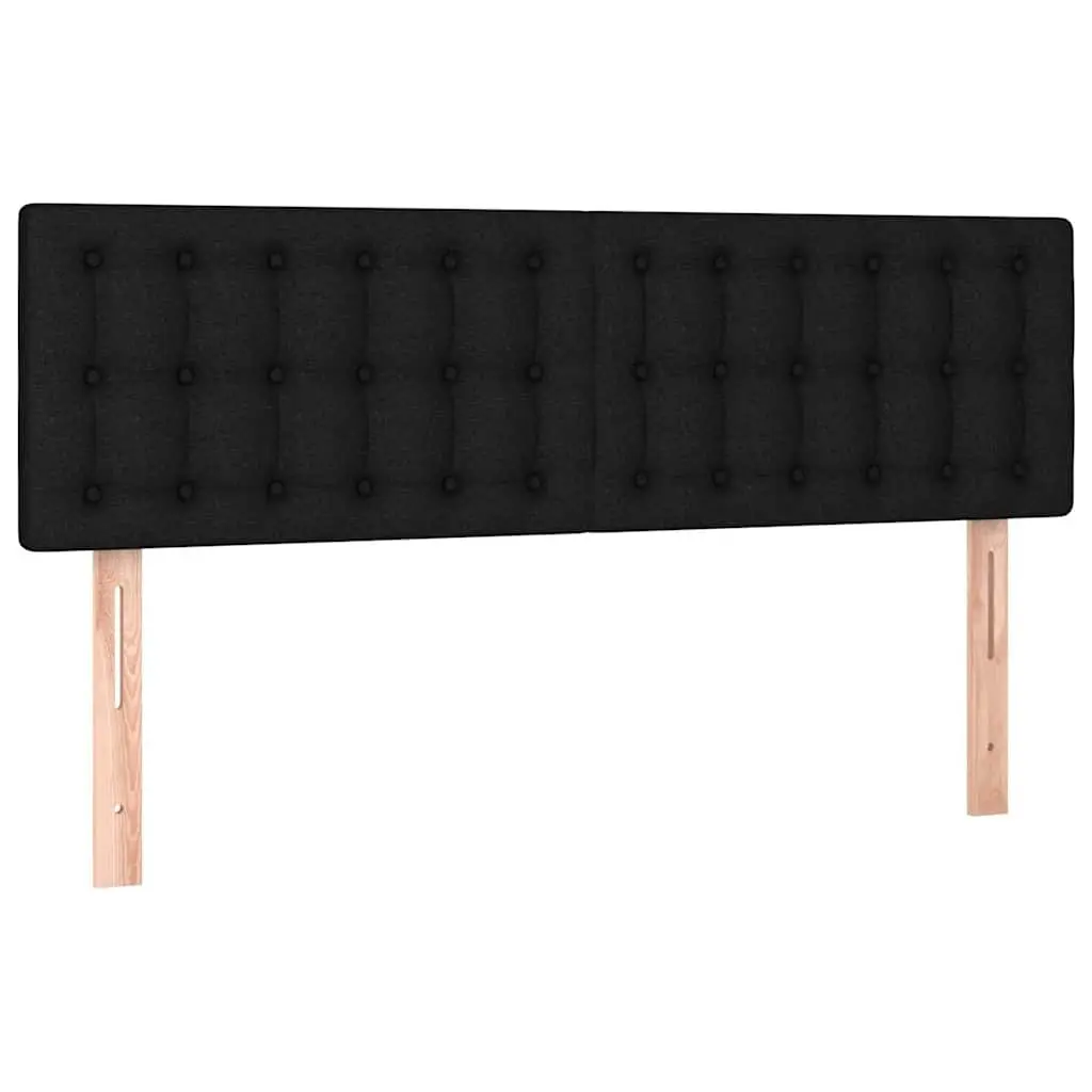 LED Headboard Adjustable Height 144 cm Black Fabric Bedroom Wall Mount
