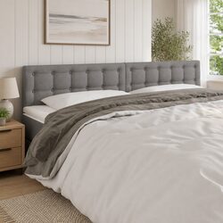 Warm and Functional Dark Grey LED Headboard 160 cm