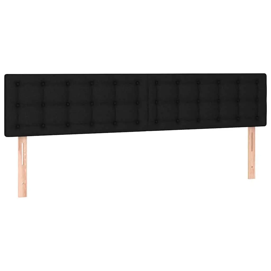 LED Headboard Adjustable Height 200 cm Black Fabric Modern Bedroom Wall Mount
