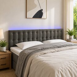 Quality Dark Grey LED Headboard 144cm with Excellent Support