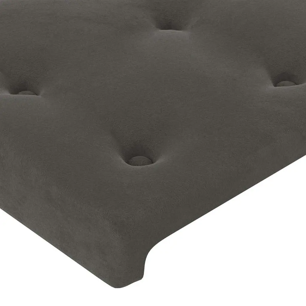 LED Headboard 160cm Dark Grey Velvet Upholstered Modern Bedroom Furniture