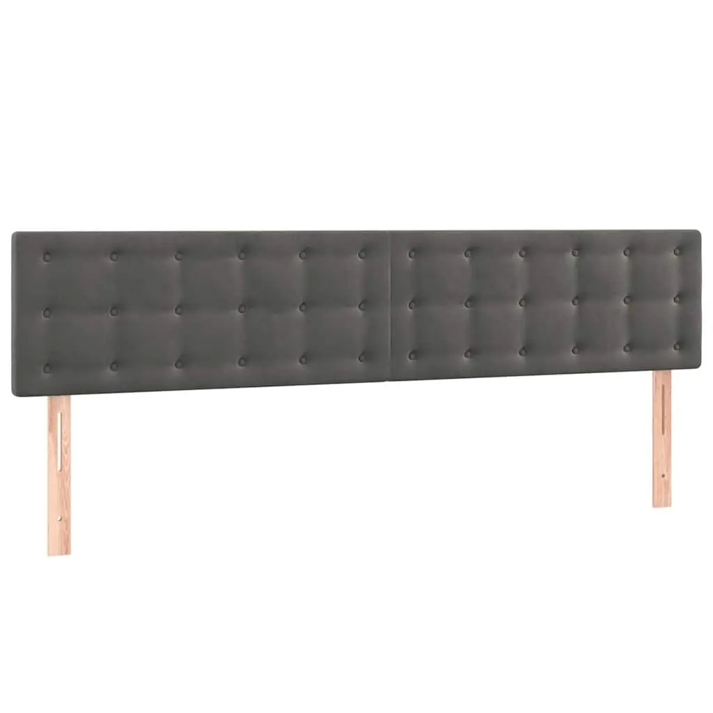 LED Headboard 160cm Dark Grey Velvet Upholstered Modern Bedroom Furniture