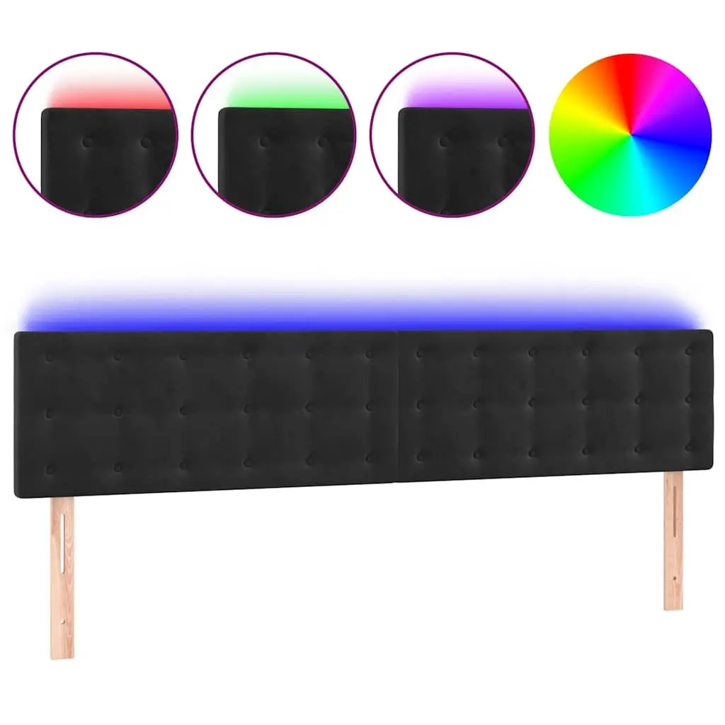 LED Headboard Backrest Support 160 cm Black Velvet Modern Bedroom