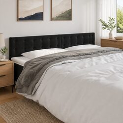 LED Headboard 200 cm Black Velvet Bed Backrest with Adjustable Colourful Lights