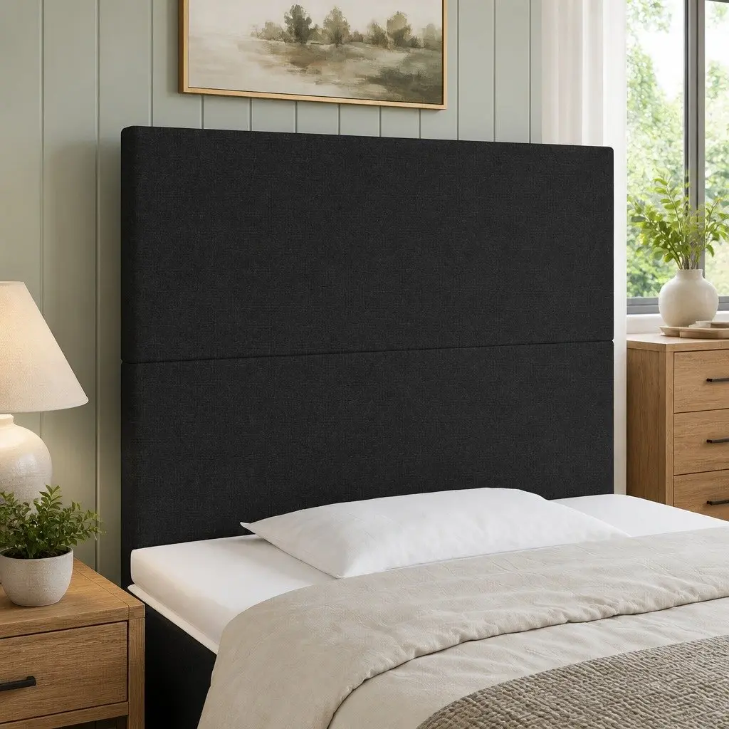 Black Fabric LED Headboard 80 cm for Comfort