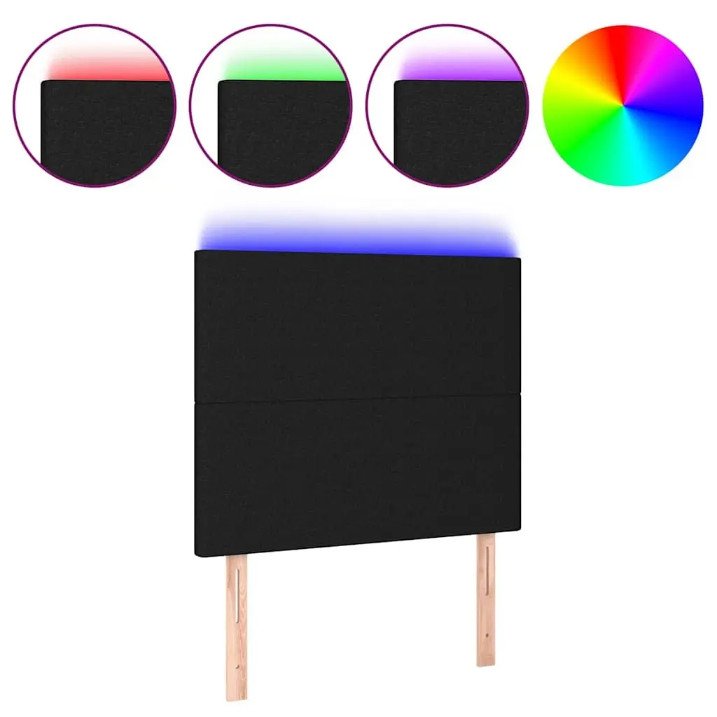 Black Fabric LED Headboard 80 cm for Comfort