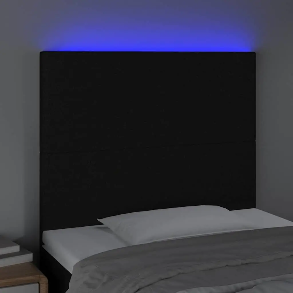 Black Fabric LED Headboard 80 cm for Comfort