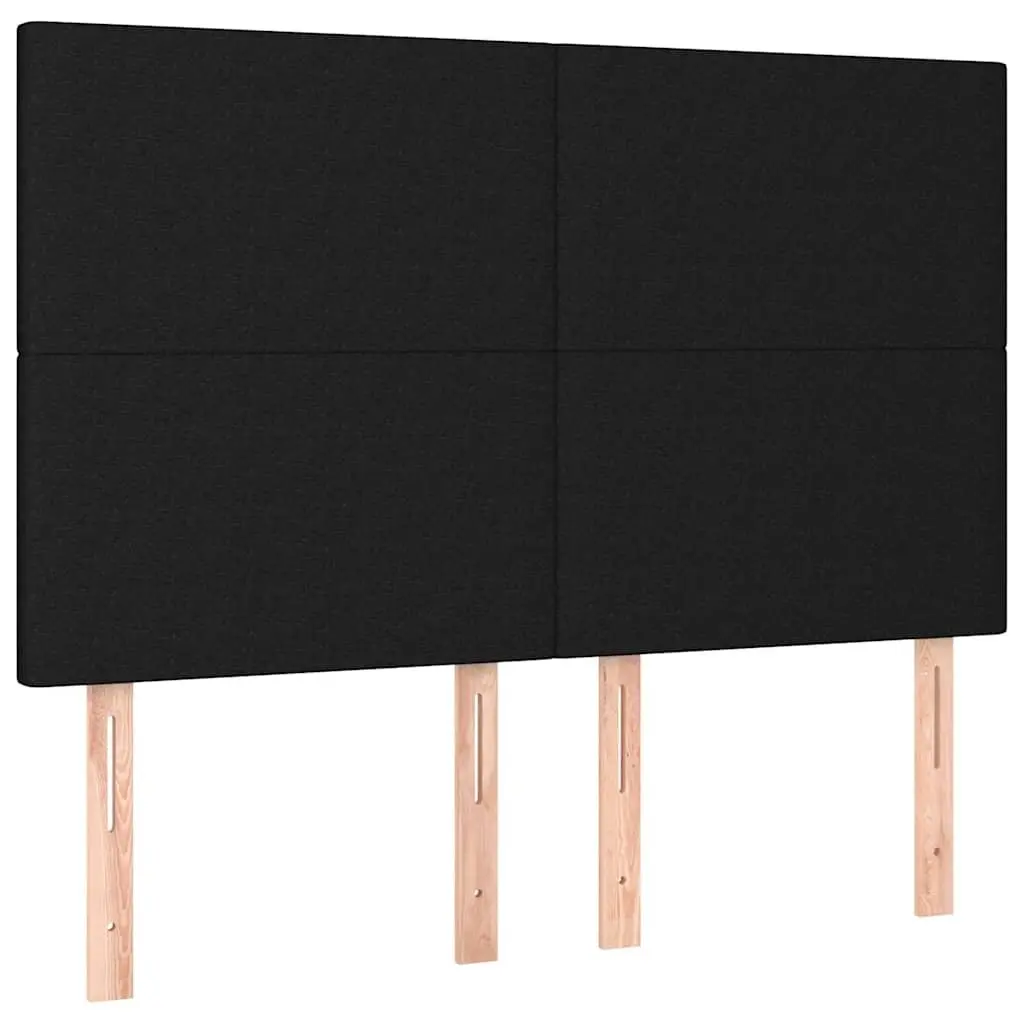 LED Headboard 144cm in Black Fabric