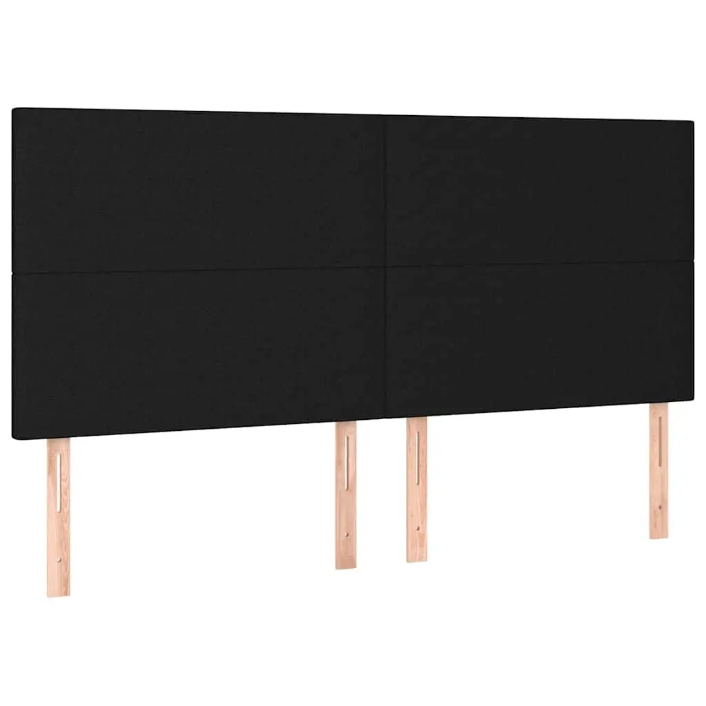 Adjustable Height LED Headboard Black Fabric 160cm Colourful Lighting