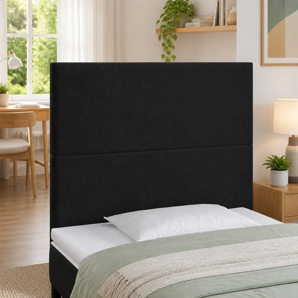 LED Headboard Modern Bedroom Use 80cm Black Velvet Upholstered Back Panel