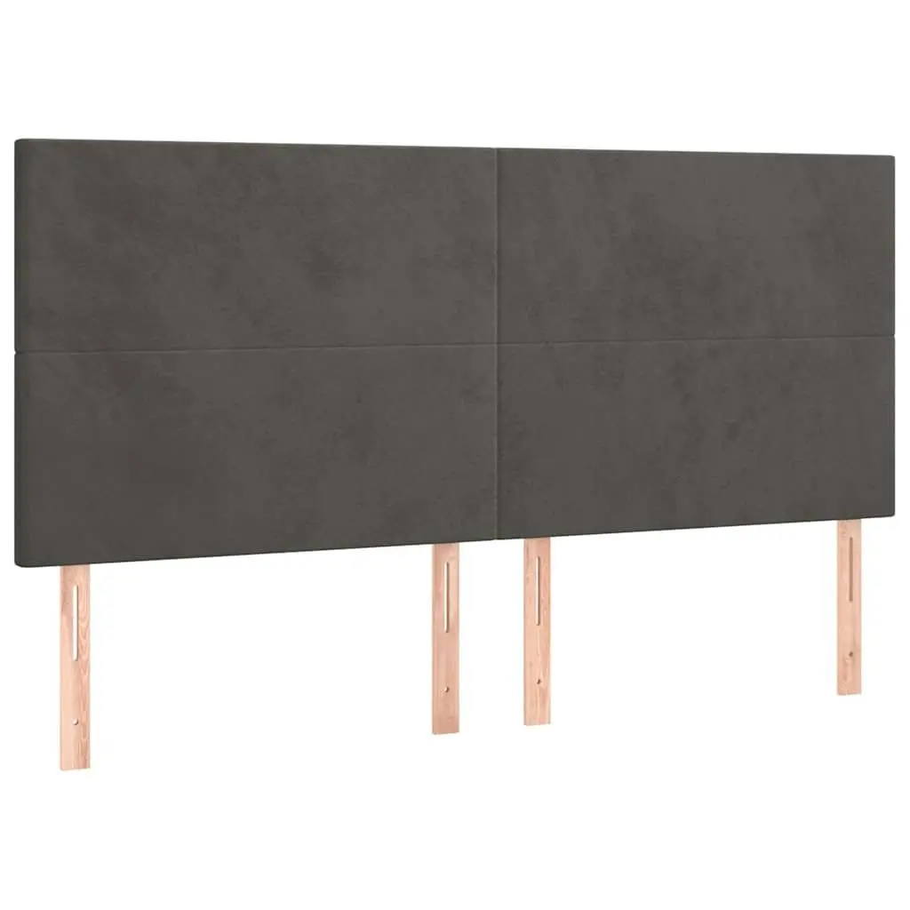 LED Headboard Adjustable 200cm Grey Velvet Bedroom Decor