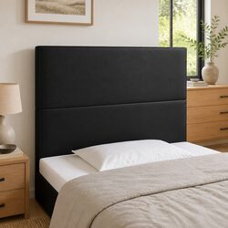 LED Headboard 100 cm Black Faux Leather Modern Bedroom Bed Backrest Adjustable