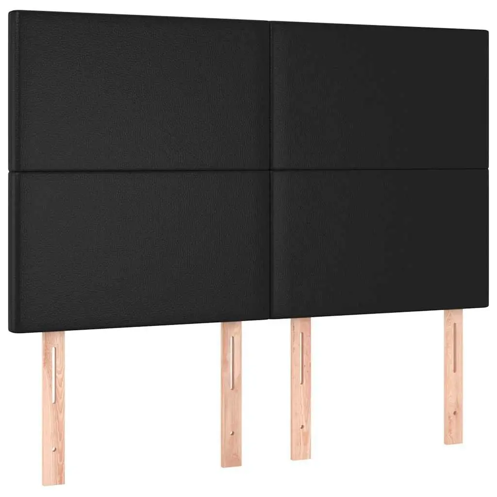 LED Headboard 144cm Black Faux Leather Bed Frame Modern Bedroom Back Support