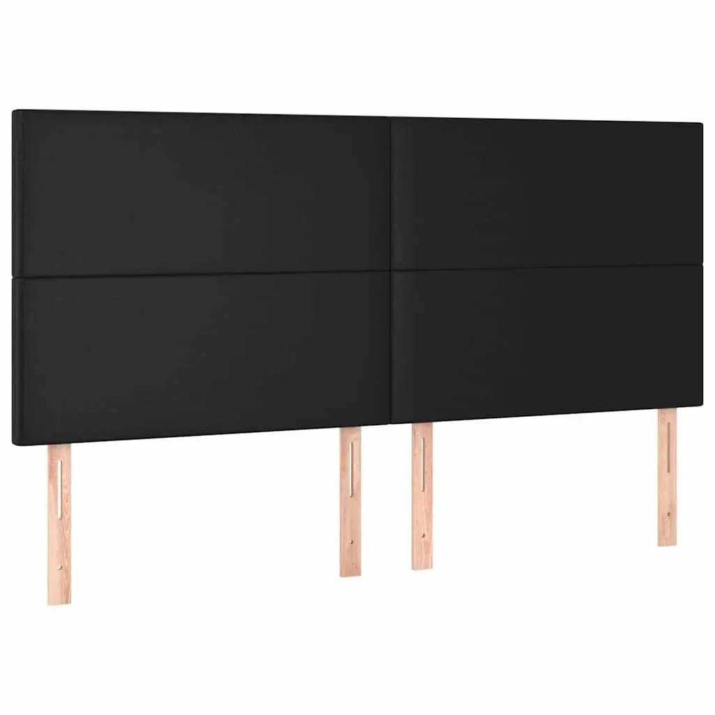 LED Headboard Black 160cm Faux Leather Adjustable Height Modern Bed Headboards