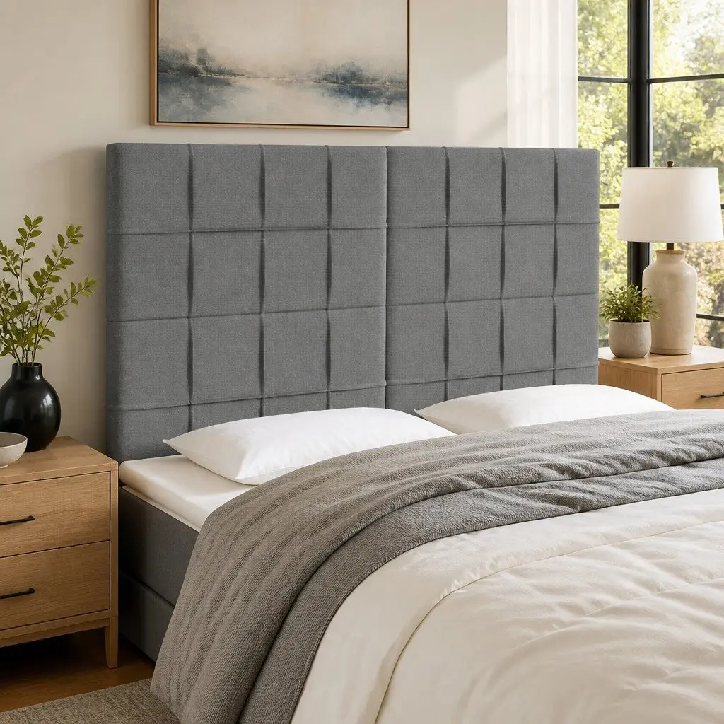 LED Headboard Bedroom Use 144cm Dark Grey Fabric