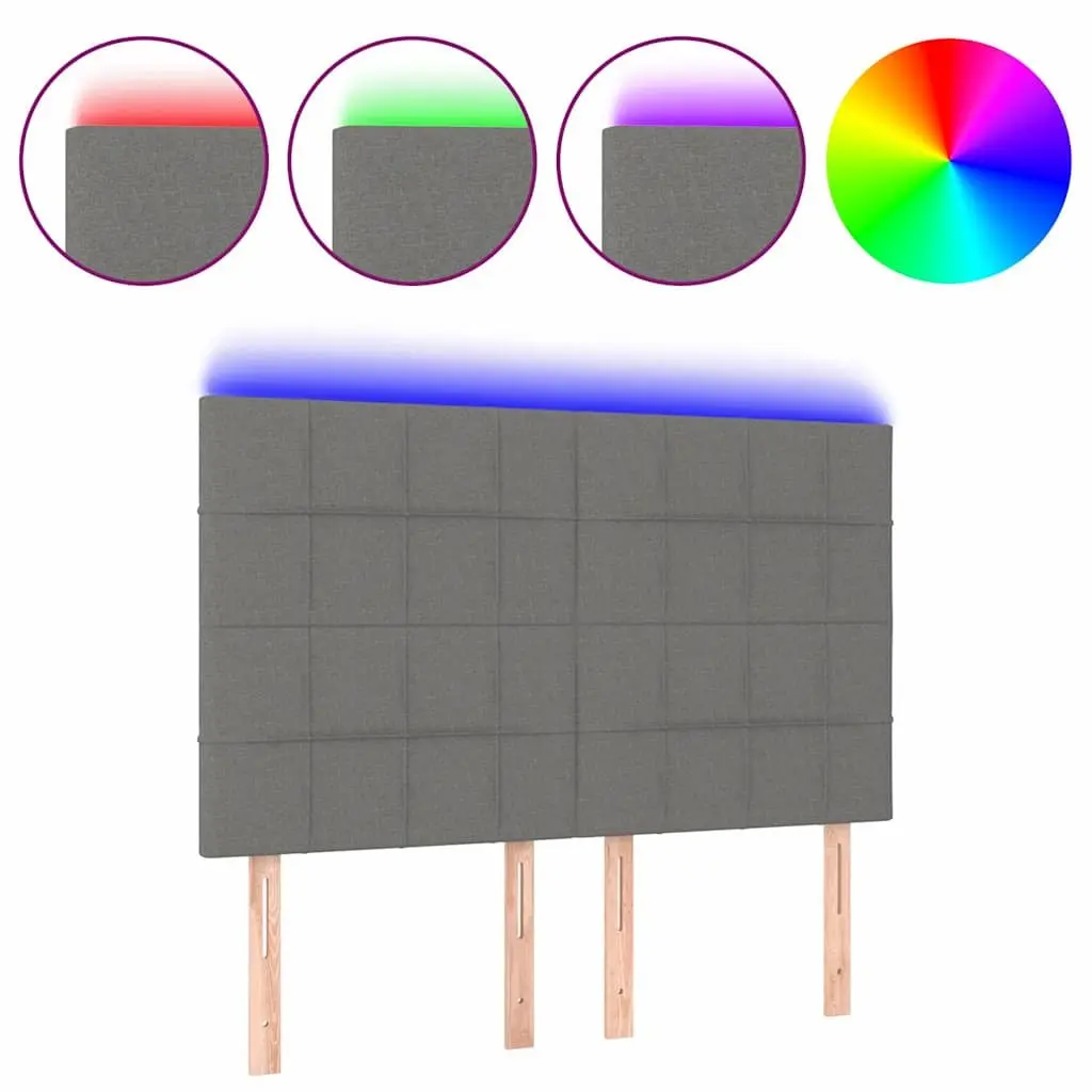 LED Headboard Bedroom Use 144cm Dark Grey Fabric