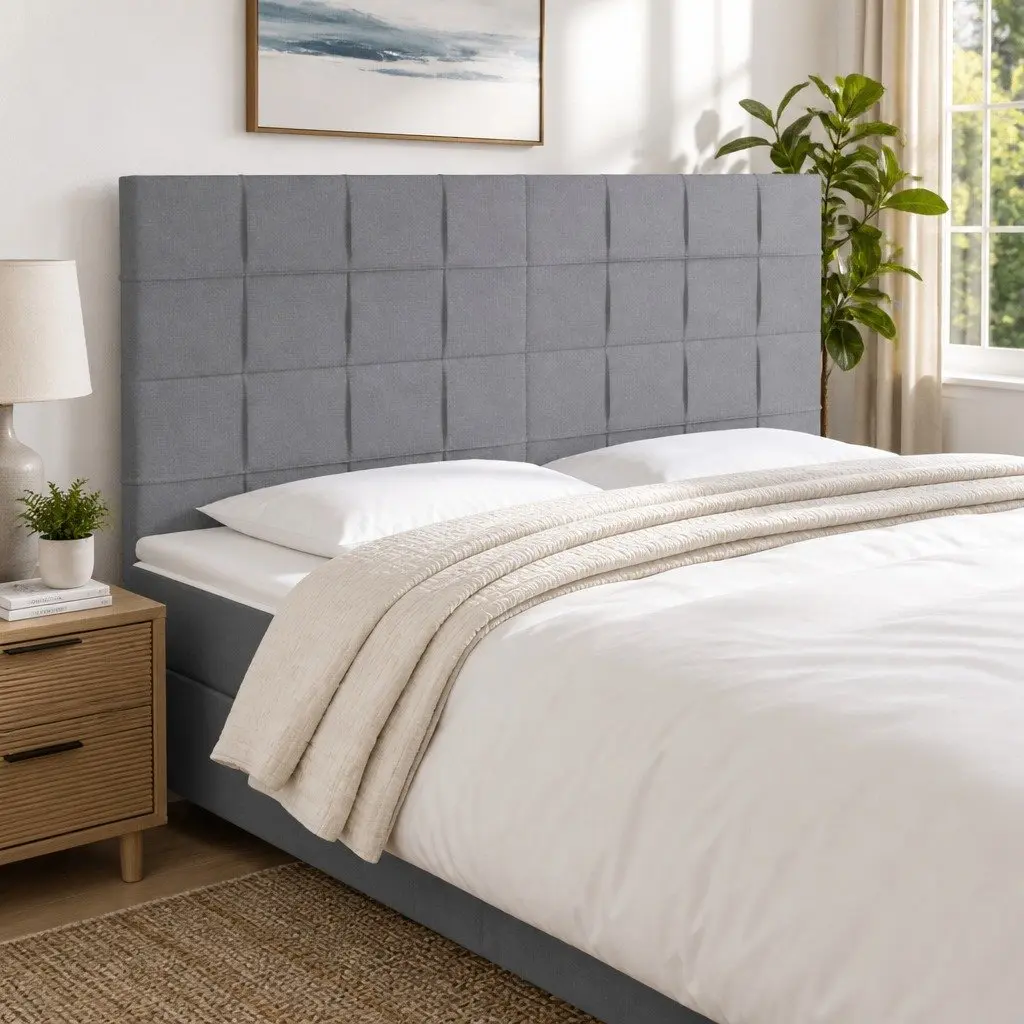 LED Headboard Fabric Backrest 160cm Grey with Adjustable Colourful Lights