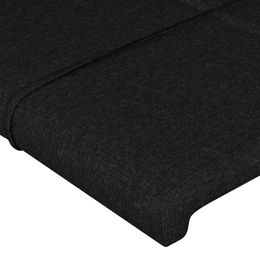 Adjustable Height Black Fabric LED Headboard 160cm Modern Bedroom Wall Mount