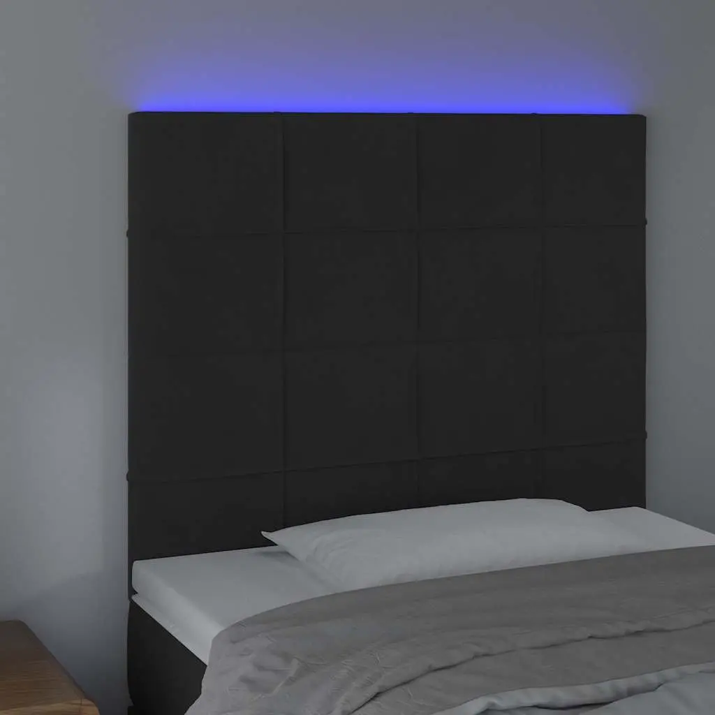LED Headboard 100cm Black Velvet Adjustable Height Bed Back Support