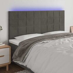 Grey Velvet LED Headboard for Comfort and Style