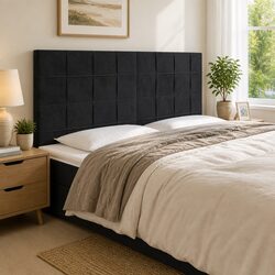Reliable Black Velvet LED Headboard 200 cm for Ultimate Comfort