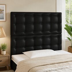Comfortable 100cm Black LED Headboard with Faux Leather