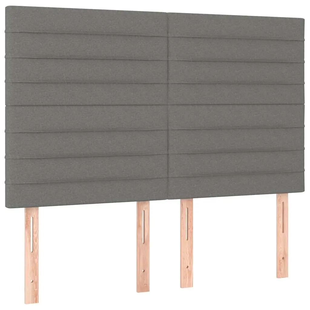 LED Headboard 144cm Dark Grey Fabric Adjustable Height Bedroom Wall Mount