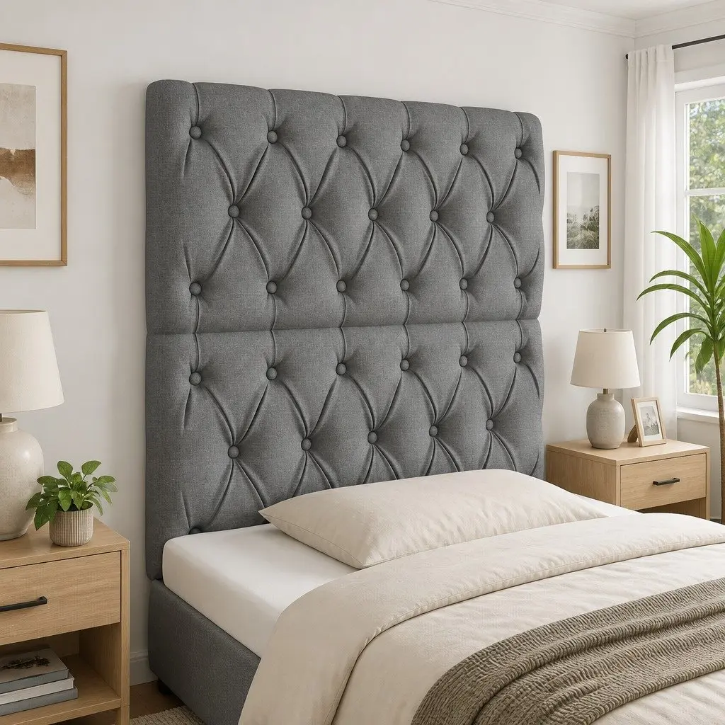 LED Headboard 80cm Dark Grey Fabric with Adjustable Lights