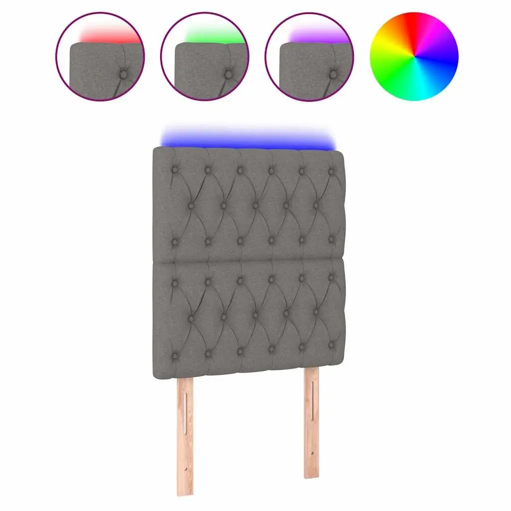 LED Headboard 80cm Dark Grey Fabric with Adjustable Lights