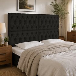 LED Headboard 144 cm Black Fabric: Value and Comfort Combined