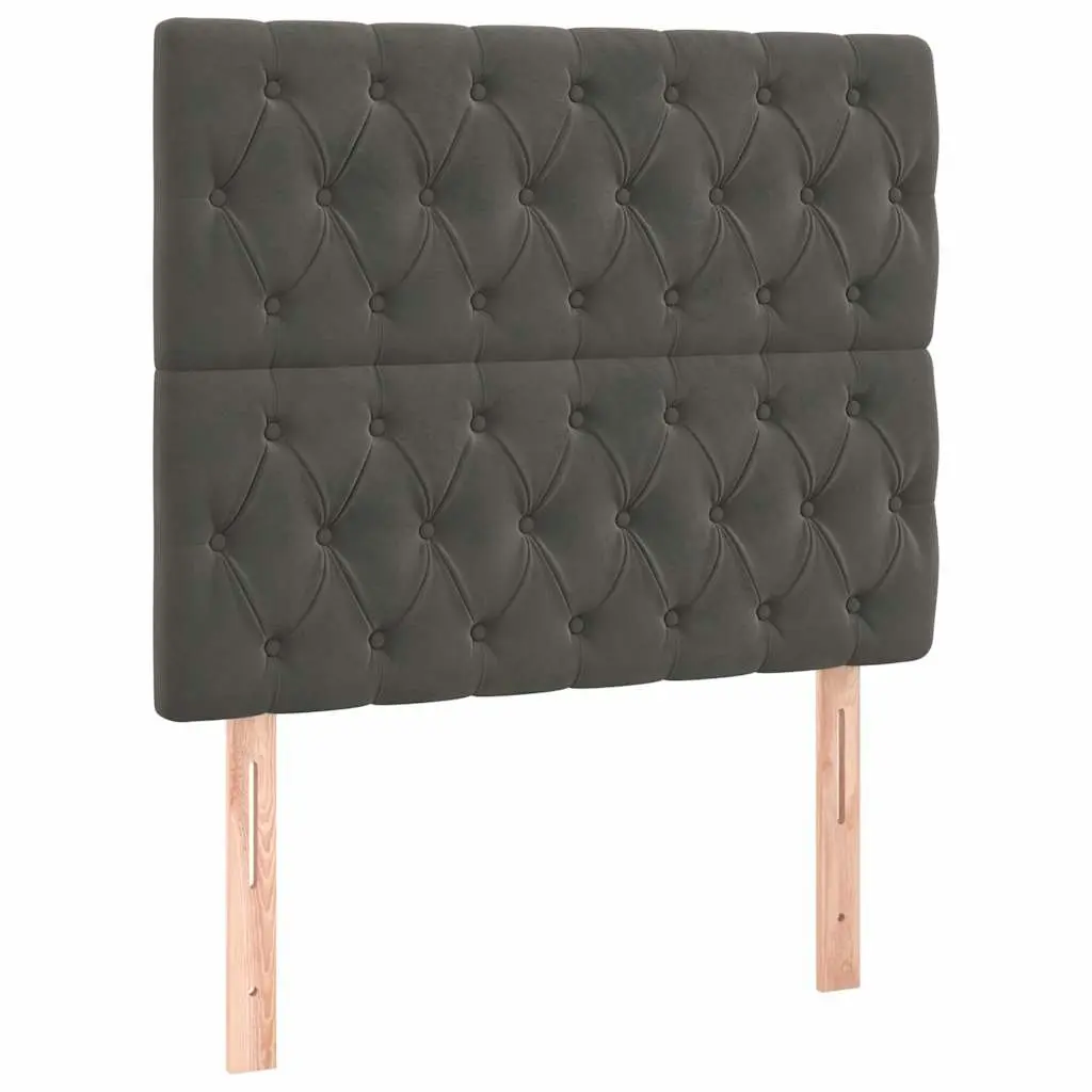 LED Headboard 100cm Dark Grey Velvet Bed Backrest Modern Bedroom Furniture