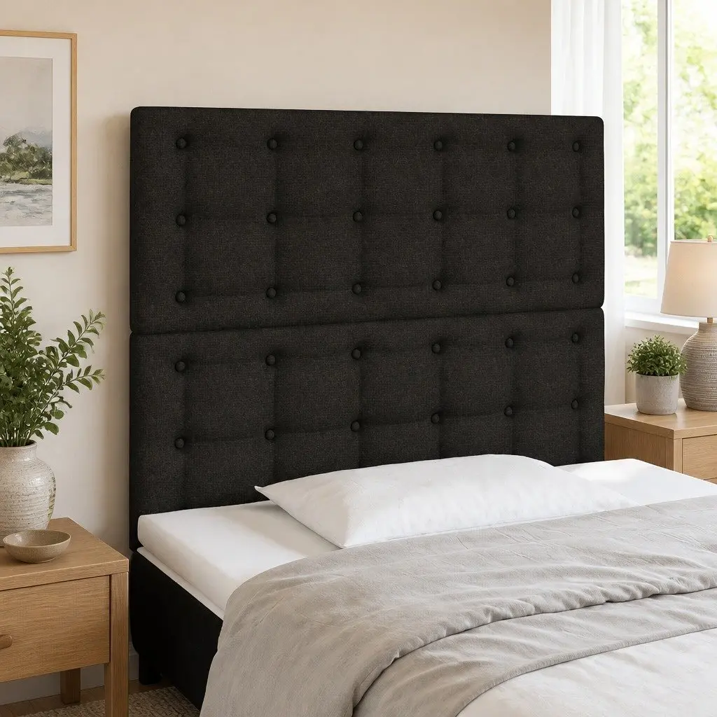 LED Headboard Black 80cm Fabric Bed Backrest Adjustable Height Modern