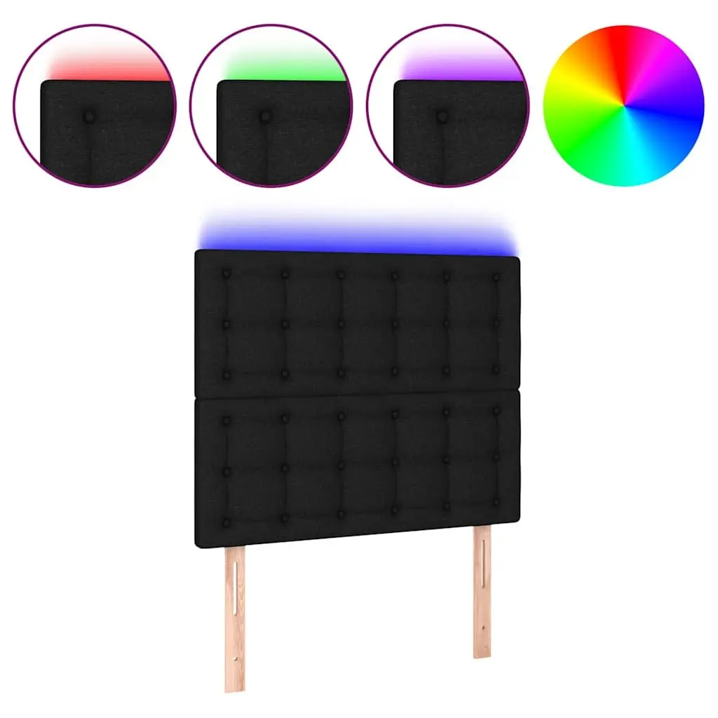 LED Headboard Black 80cm Fabric Bed Backrest Adjustable Height Modern