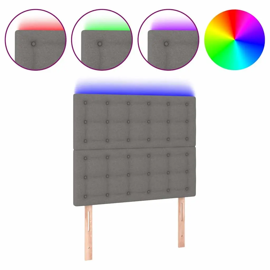 LED Headboard Adjustable Height 100cm Grey Fabric Modern Bedroom Back Support